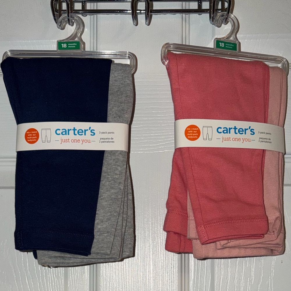 Carter's Leggings Set - Dark Blue, Gray, Coral